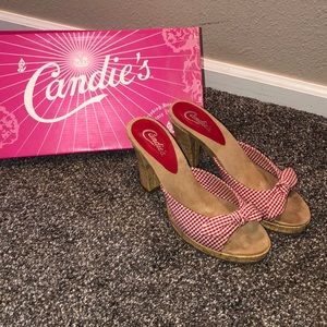 CANDY RED 🍒 LOW OPEN TOED SANDALS